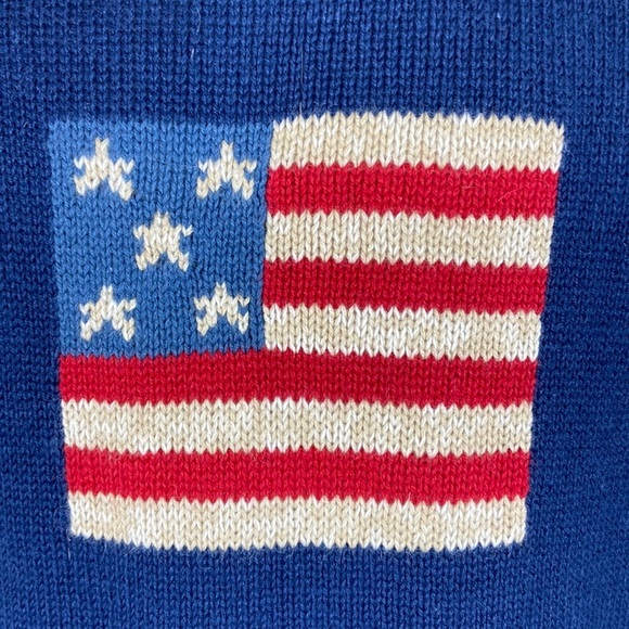The Quacker Factory Button Down Knit Sweater American Flag Academia Size Large - Picture 10 of 16